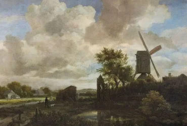Jacob van ruisdael evening landscape windmill stream, Support d’atelier systémique : Systemische Weergave Van Moordrecht